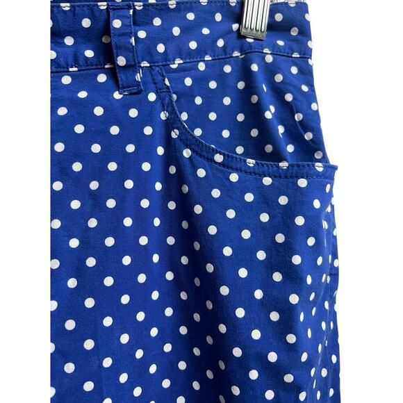 Lauren Jeans Co. Ralph Lauren Size 10 Blue White Polka Dot Capri Pants - Picture 6 of 13